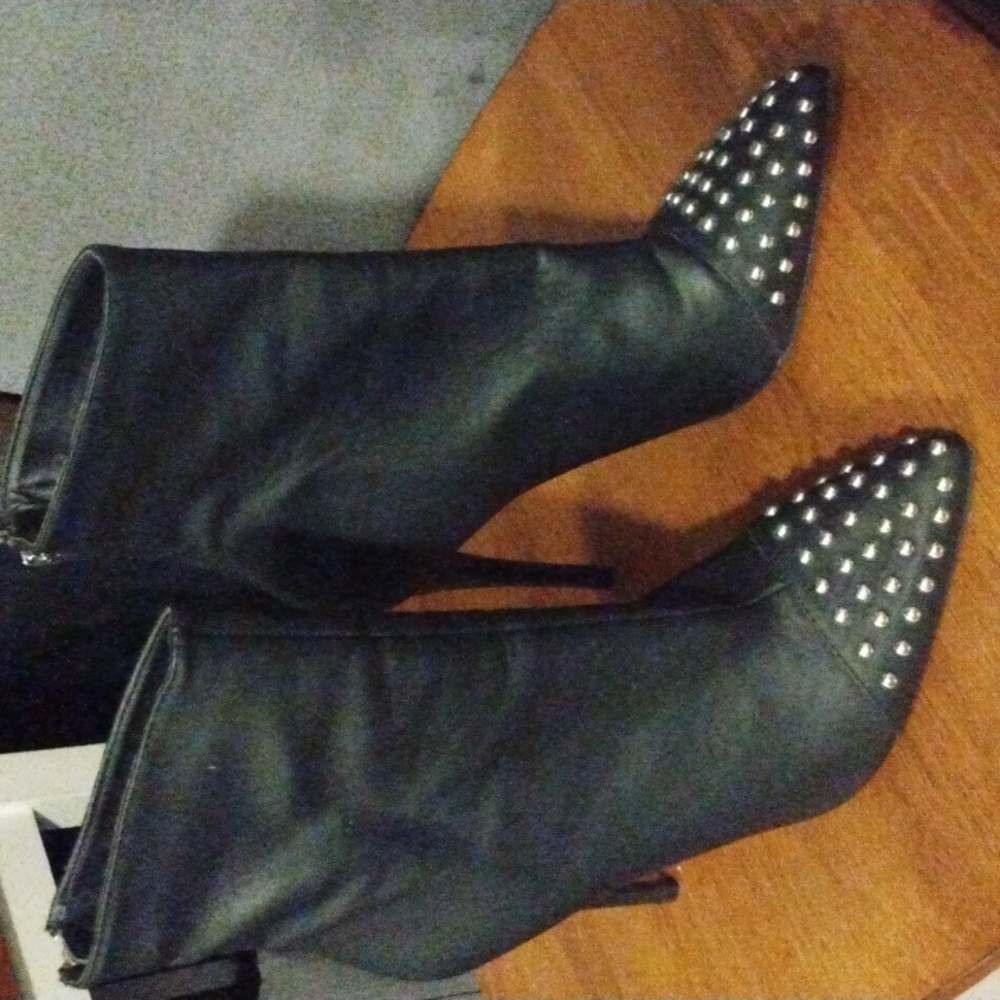 Women's Black Studded Booties (Size 9)